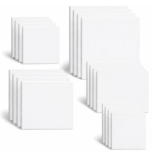 Image of ARTME Canvas Panels 20 Pack, Assorted Sizes (15x20, 20x20, 24x30, 30x30, 30x40cm), 280GSM 100% Cotton, Triple Primed Canvas Board for Acrylic Oil Painting, Artist & Beginners