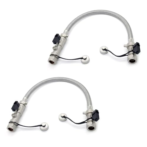 Image of Straight 15mm Filling Loop with Check Valve and Two Stop Valves (Twin)