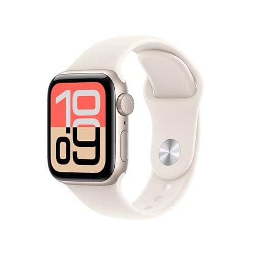 Image of Apple Watch SE 3 GPS 40mm Smartwatch with Starlight Aluminium Case with Starlight Sport Band S/M. Fitness and Sleep Trackers, Heart Rate Monitor, Always-On Display, Water Resistant