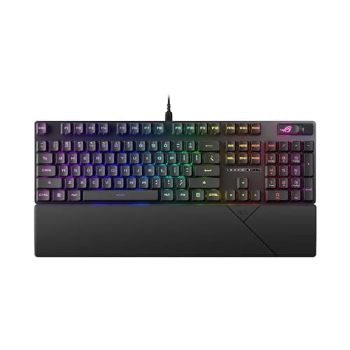 Image of ASUS ROG Strix Scope II RX, Gaming Keyboard, Red Switches ROG RX Pre-lubricated and Cushioning Foam, PBT Keycaps, Multifunction Controls and Quick Choice, RGB, Black