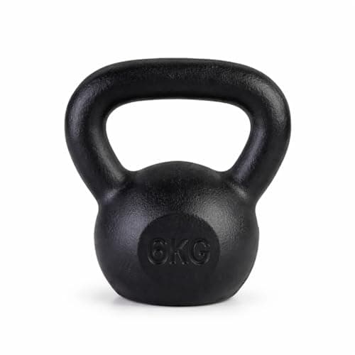 Image of Vinyl Kettle bell Weight Set Exercise Home Gym Fitness Workout 4-20kg |Vinyl & Cast Iron Kettle bells Correct Shape And Size | Home And Gym Fitness Workout (Black (Cast IRON), 6 KG)