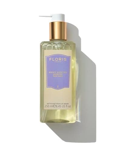 Image of Floris London Night Scented Jasmine Liquid Hand Wash (250ml) | Vibrant Floral Green Scent | Made with Coconut & Olive-Derived Ingredients | Luxury Choice Gently Cleanses, Leaves Hands Soft & Supple
