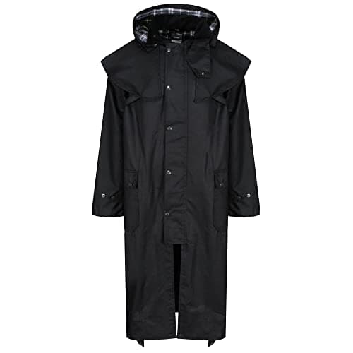Image of Regatta Professional Mens Cranbrook Longline Lightweight Wax Jacket, Black, L EU