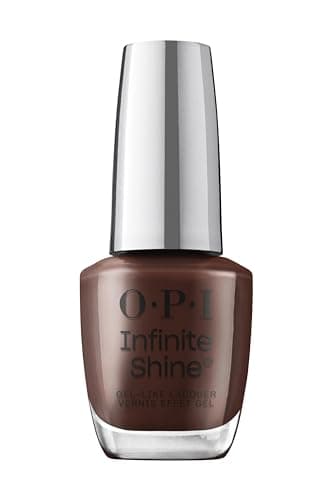 Image of OPI Infinite Shine Nail Polish - Not Afraid of the Dark - Gel Like & Long Lasting Brown Crème Nail Polish - with Pre-Cured Gel Technology & OPI Pro-Wide Brush (15ml)