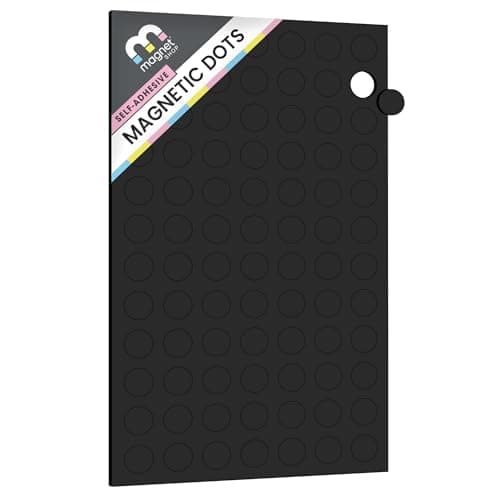 Image of TMS Magnetic Dots for Crafts, Self Adhesive | 66 QTY | Small Sticky Back Magnets | Make your own Fridge Magnets for Kids, Notes or Reminders | Round Stick on Magnetic Strips [1.0mm thick]