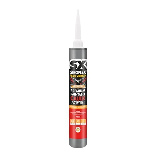 Image of SX Siroflex Premium Paintable Caulk White – Quality Acrylic for Sealing Gaps and Cracks Providing a Long Lasting Flexible Finish for Interior Applications - Overpaintable – 380ml
