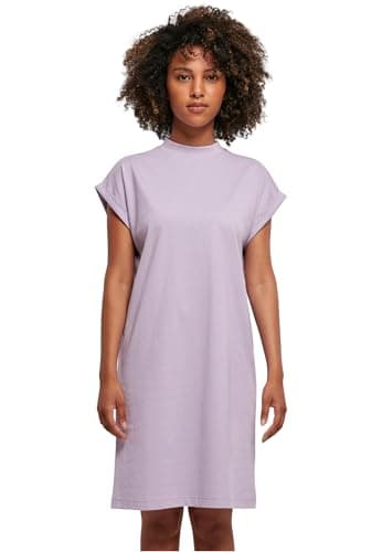 Image of Build your Brand Women's Ladies Turtle Extended Shoulder Dress Dress, Lilac, M