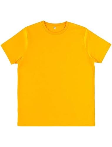 Image of Earth Wardrobe Heavyweight Organic Cotton T-Shirt – Men’s/Unisex Plain Tee, Thick Soft Fabric, Durable Everyday Basic Gold