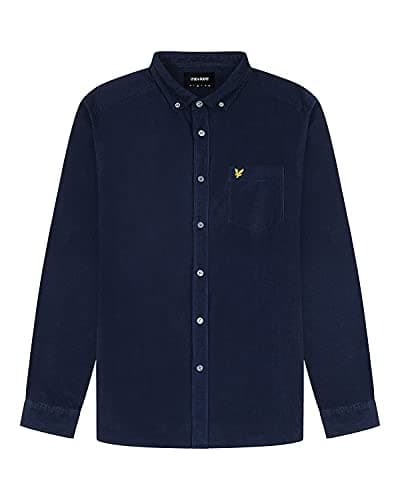 Image of Lyle and Scott Men Men's Needle Cord Shirt - Cotton - S Blue