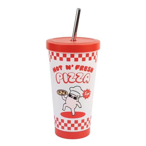 Image of Grupo Erik Tumbler with Straw & Lid - Ketnipz | 18.6 oz - 550 ml Stainless Steel Travel Mug, Travel Cup with Straw | Kawaii Gifts Under 20 Pounds, Kawaii Stuff
