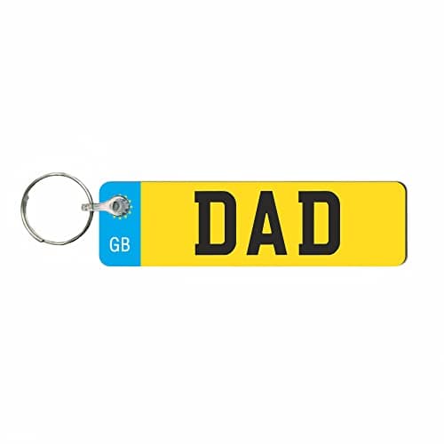Image of Pixie's Gifts Custom License Plate Keychain - Wooden Number Plate Keyring - Mini Number Plate Key Ring - Name Plate Keychain - Just Passed Milestones (Standard designs, DAD)