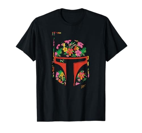 Image of Star Wars Boba Fett Tropical Floral Print T-Shirt