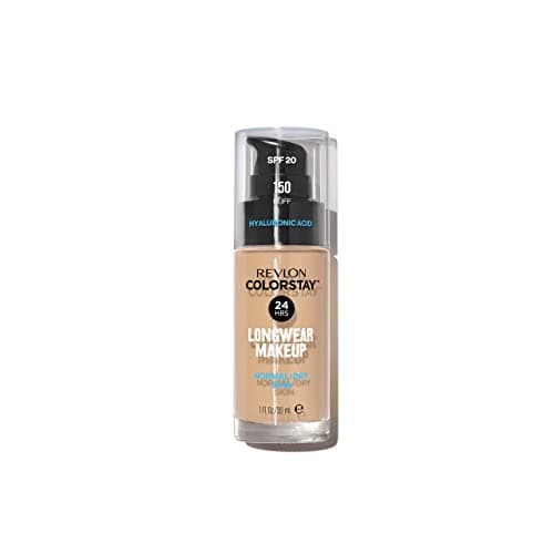 Image of Revlon Colorstay Liquid Foundation Makeup for Normal to Dry Skin SPF20 Medium to Full Coverage Oil Free, Natural Finish, Buff (150) Unisex, 30 ml