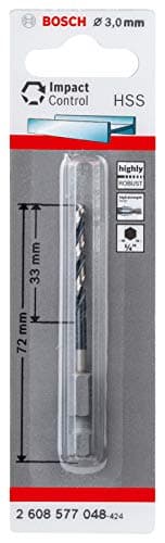 Image of Bosch Professional Impact Control HSS Twist Drill Bit (for metal, 3 x 33 x 72 mm, accessories for impact drills)