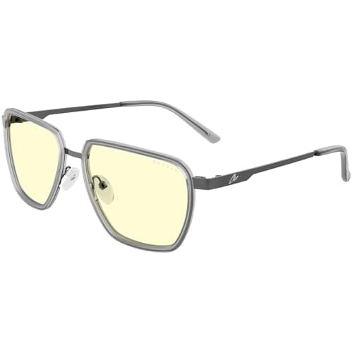 Image of Gunnar Gaming and Computer Eyewear - CLIX - Frame Colour: Stone Amber Gunmetal, Lens Tint: Amber (Blocks 65% Blue Light & 100% UV Light) - Blue Light Blocking Glasses