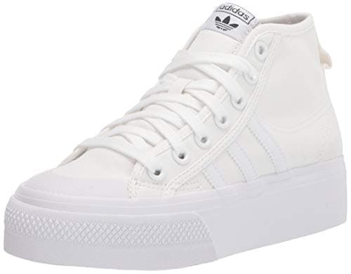 Image of adidas Originals Women's Nizza Platform Mid Sneaker, White/White