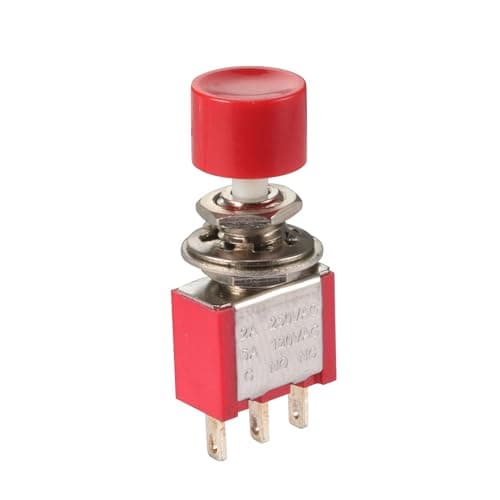 Image of Sourcingmap AC 2A/250V 5A/120V 3 Pin SPDT Momentary Push Button Pushbutton Switch 1 NO 1 NC