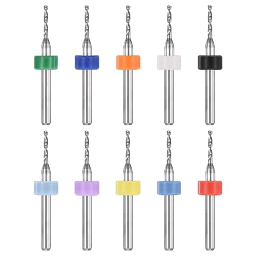 Image of PATIKIL 10 Pack 1.45mm Micro Drill Bits 1/8" Shank Carbide Tungsten Steel 135° Mini Small Bits Print Circuit Board Drilling Tool for CNC Engraving Precision Machinery
