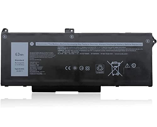 Image of RJ40G 01K2CF 075X16 WY9DX 0WK3F1 0M3KCN 005R42 Laptop Battery Replacement for Dell Latitude 5420 Latitude 5520 Precision Series(15.2V 63Wh)