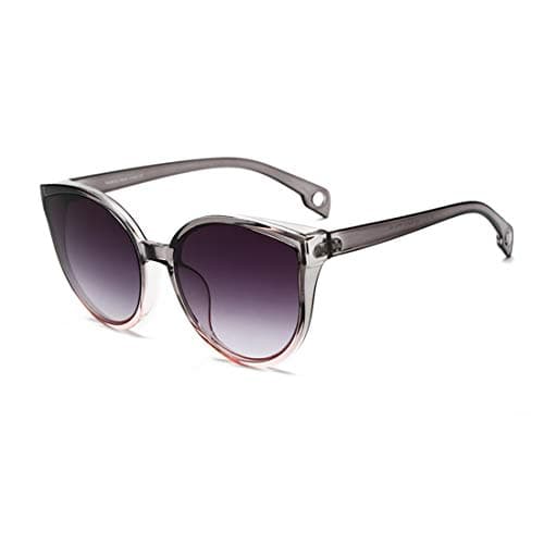 Image of Long Keeper Cat Eye Sunglasses for Women Ladies Trendy Oversized Sunglasses Round Cateye Sun Glasses With UV Protection (Grey Pink Frame - Gradient Grey Lens (C3))