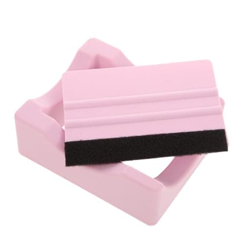 Image of HOODANCOS Small Cup Holder and Two-angle Design with Built-in Slot Silicone Tumbler Holder with Squeegee Scraper Wear Resistant Pink Cup Cradle Reusable for Crafting for Vinyl Decals