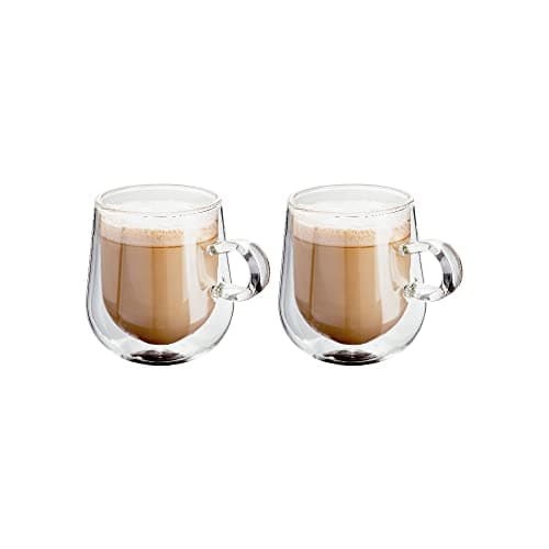 Image of Judge Double Walled Glass Coffee Cups, Set of 2 Latte Glasses, 275 ml Each, Handmade Insulated Borosilicate Glass