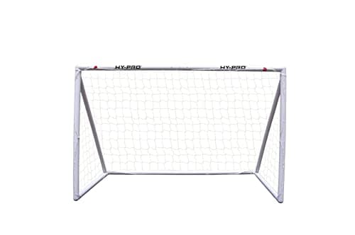 Image of Hy-Pro Durable UPVC Football Goal 6ft x 4ft - All-Weather Resistant, High-Impact Goal with Locking Mechanism for Young Players - Includes Anchor Pegs for Stable Setup - White