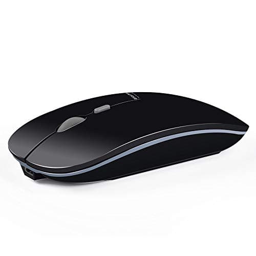 Image of C-ET Durable non-slip, Wireless Mouse,Silent&Smooth,Computer Bluetooth Mouse Silent PC Rechargeable Ergonomic Mouse 2.4Ghz USB Optical Mice For Laptop PC,office,games (Color : Mirror black)