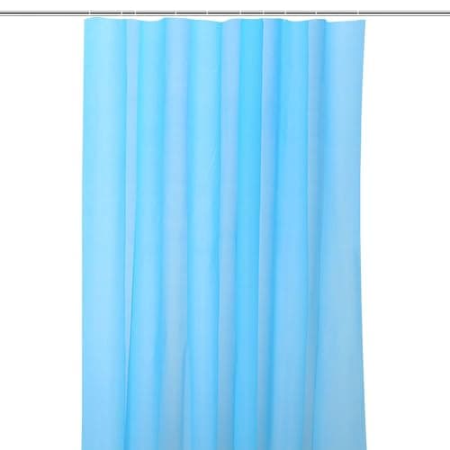 Image of Trimming Shop Shower Curtain & 12 Hooks, Mold and Mildew Resistant 72x72 Inch Long, Washable PEVA Plain Bathroom Curtains, Shower Curtain Liner 180 x 180cm, Blue