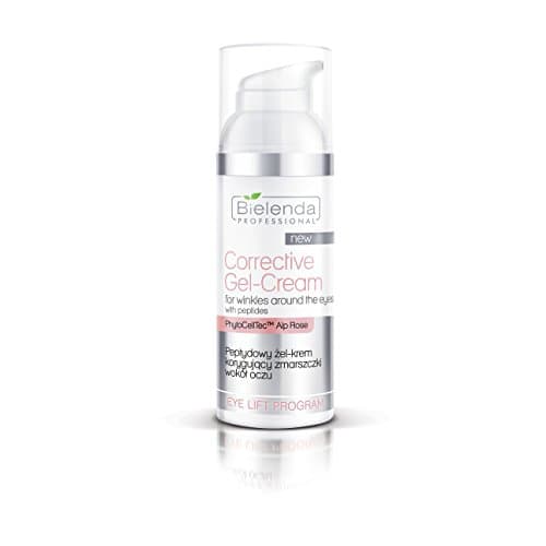 Image of Bielenda Corrective Gel - Cream for Wrinkles Around the Eyes with Peptides PhytoCellTec ™ & Alp Rose |Peptydowy Zel Krem Korygujacy Zmarszczki 50ml SET with STAPIZ Hair Shampoo 15ml or Mask 10ml