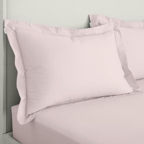 Image of Bianca 200 Thread Count Cotton Percale Oxford Pillowcase Pair Blush
