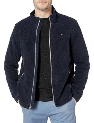 Image of Tommy Hilfiger Men's Classic Zip Front Polar Fleece Jacket, Navy, L