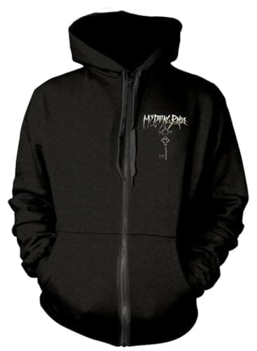 Image of Razamataz My Dying Bride 'A Mortal Binding' Unisex Zip Up Hoodie (UK, Alpha, XL, Regular, Regular, Black)