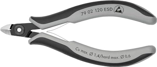 Image of KNIPEX Precision Electronics Side Cutter ESD with Multi-Component Handles 120 mm, 79 02 120 ESD