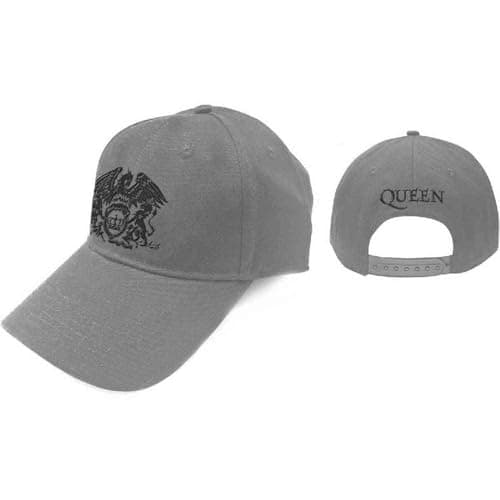 Image of Queen Baseball Cap Black Classic Crest Official Grey Strapback One Size