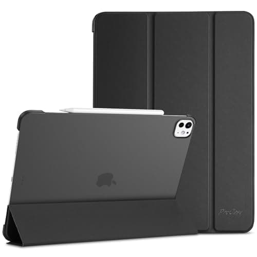 Image of ProCase for iPad Pro 13 Inch Case M5 2025/ M4 2024, Smart Cover iPad Pro M5 M4 Case 13 Inch, Slim Stand Translucent Hard Shell Back, Supports Touch ID, Auto Wake/Sleep -Black