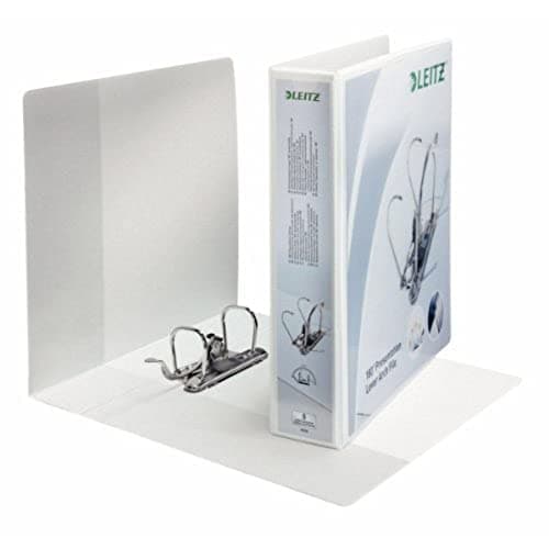 Image of Leitz Presentation Mini Lever Arch File 180degree Opening 52mm Spine A4 White Ref 42260001 (Pack of 10)
