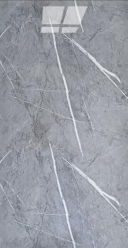 Image of Gilen 10 Pack Large Self Adhesive Wall Tiles, Waterproof Marble Stick On Tiles for Bathroom & Kitchen, Easy Peel & Stick Wall, 60 x 30cm (Marble Light Grey)