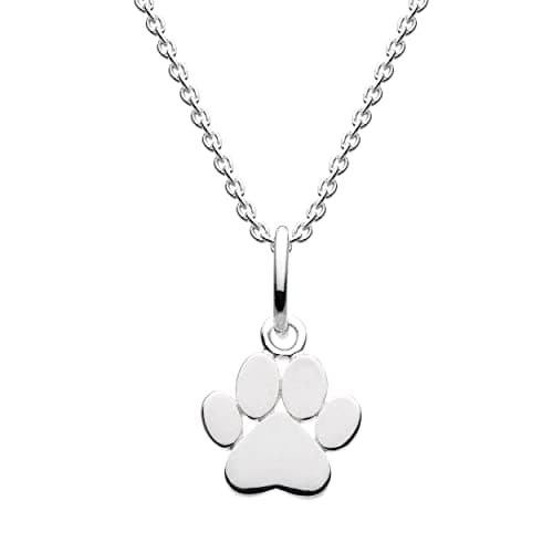 Image of Dew Paw Print Pendant 18" Necklace – Sterling Silver, Cute and Fun Animal Themed Jewellery