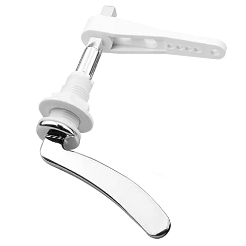 Image of Hinata Zinc Alloy Metal Flush Handle for Toilet Cistern Lever Replacement Flush Lever Kit Chrome Plated Handle with Adjustable Arm- Bending