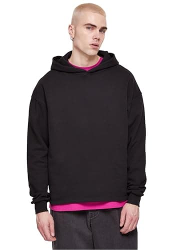 Image of Urban Classics Men's Organic Loose Hoody Hooded Sweatshirt, Black, M