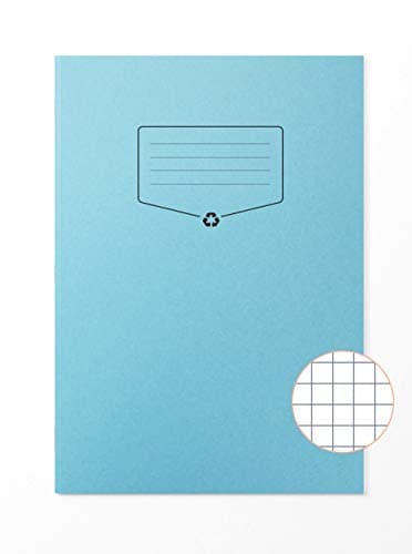 Image of Silvine A4 Recycled Exercise Book - 7mm Squares (64 Pages) Blue [Pack of 10]