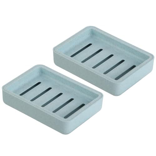 Image of Plastic Soap Dish, Soap Bar Holder with Drip Tray, Draining Soap Box for Shower,Kitchen, Bathroom
