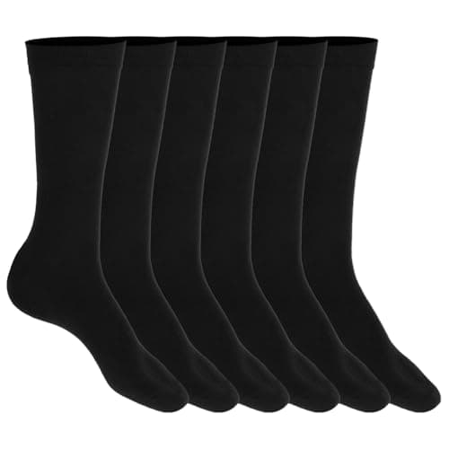 Image of COMNICO Mens Dress Socks, 3 Pairs Black Socks Crew Socks for Men Plain Colors Lightweight Classic Cotton Polyester Socks Soft Cozy Business Men Casual Socks Breathable Athletic Crew Sports Socks