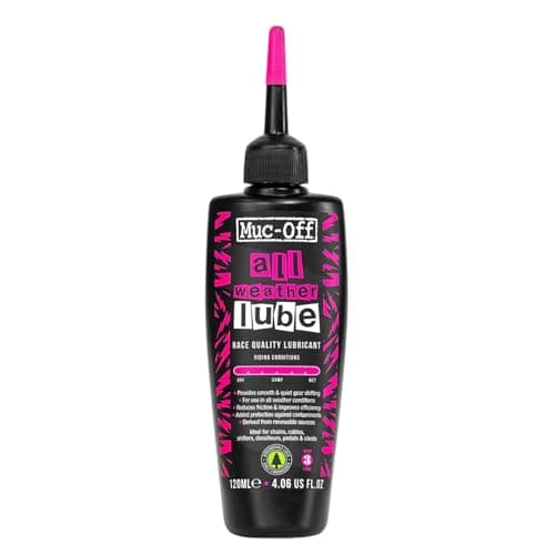 Image of Muc-Off All-Weather Chain Lube - Ultra-Durable Synthetic Bike Chain Oil with UV Dye - Biodegradable Lubricant for MTB, Road & Commuting - 120ml