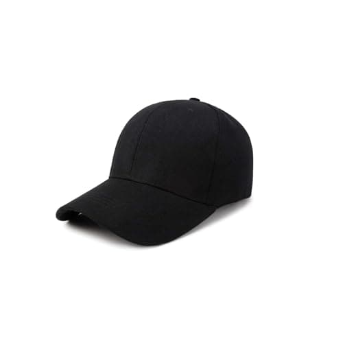 Image of JiaQuenWex Baseball Cap - Baseball Cap Adjustable Unisex Classic 6-Panel Headwear, Mens Black Cap Lightweight Breathable Hat, UV Protection Sports Sun Caps for Men Women Golf Beach Daily, A