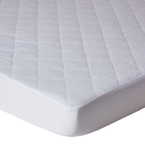 Image of HOMESCAPES Cotton Rich Quilted Single Mattress Protector Oeko-Tex Certified Hypoallergenic with Fully Elasticated 25 cm Deep Thick Stretch Fabric Skirt
