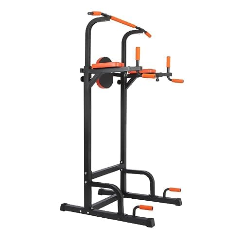 Image of Panana Adjustable Power Tower Dip Station, Heavy Duty Freestanding Pull Up Bar Station for Home Gym, Height Width Adjustable Strength Training Equipment