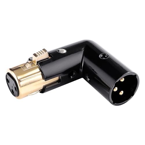 Image of KUOQIY 3-Pin XLR 90 Degree Adapter, Adjustable Right Angle XLR Male to Female Adapter, with Screwdriver, for Microphones Audio Equipment Mixers, Gold Plating