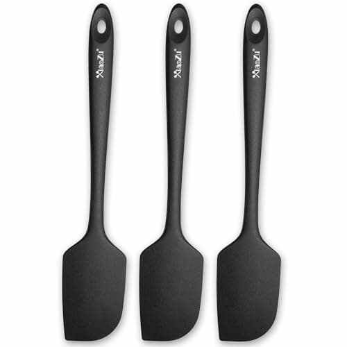 Image of 3 Pack Large Silicone Spatula for Kitchen,600°F Heat Resistant Rubber Spatulas for Baking,Cooking, Scraping,and Mixing,Non Stick Kitchen Utensils, BPA Free, 11.2 in (Black)